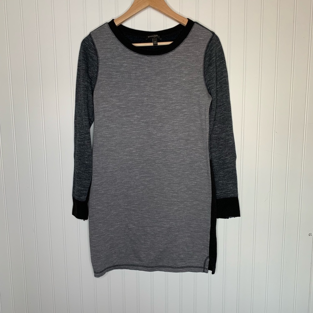 Banana Republic gray black shift dress size XS